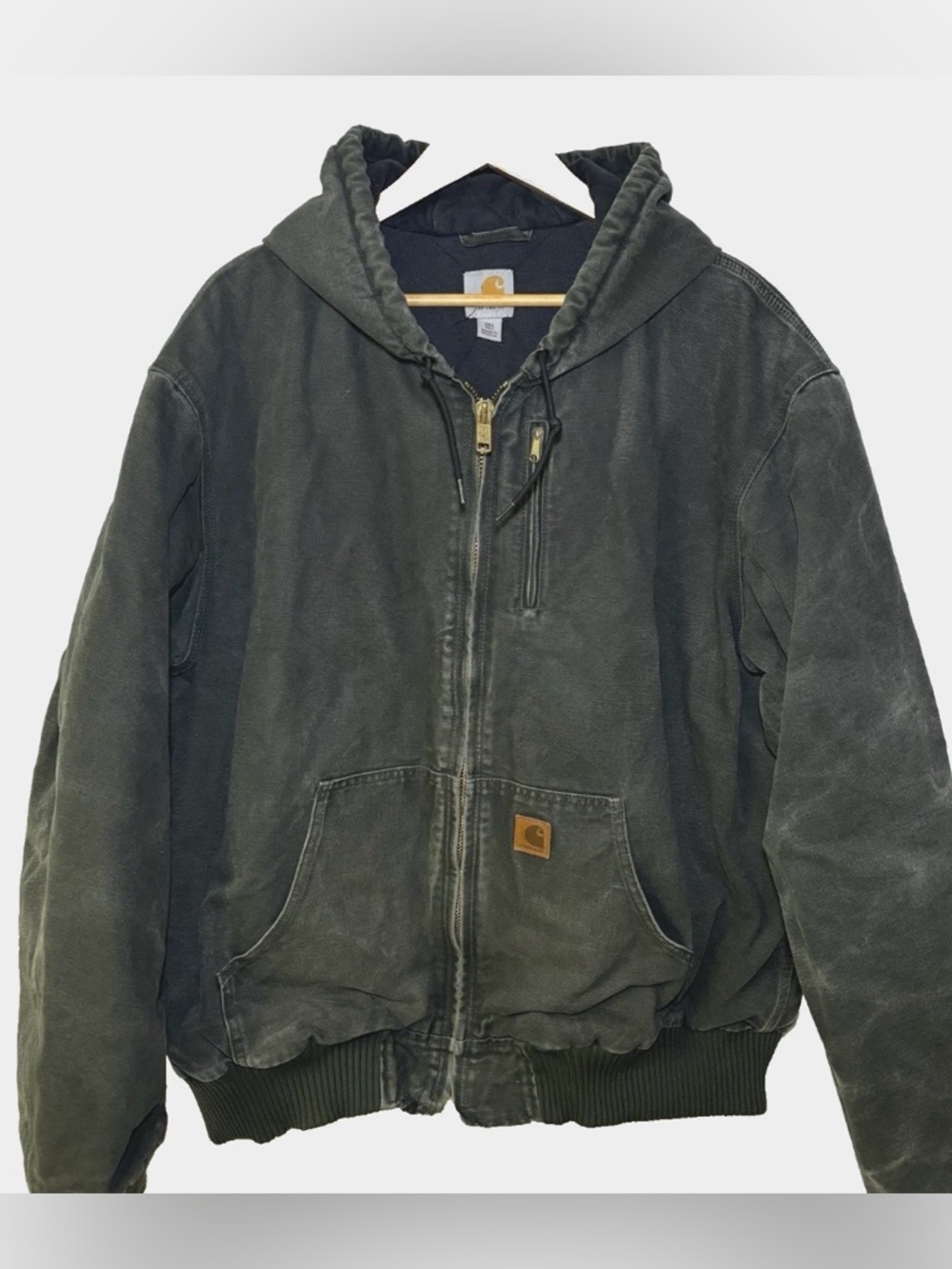Carhartt Active Hooded Jacket Quilt Lined Mens 2XL Tall 101540 316 Green